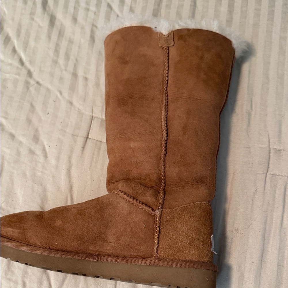UGG Chestnut Shearling Button Boots - Picture 6 of 7